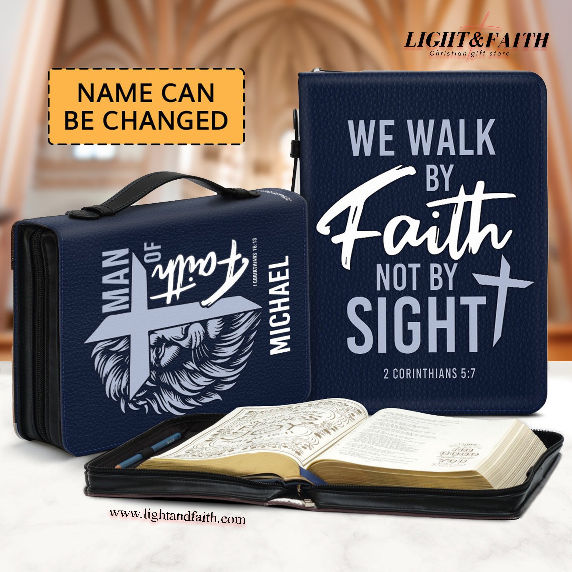 Man Of Faith Leather Book Cover, Personalized Bible Cover, Christian Gift, Bible Covers Jesus Gifts